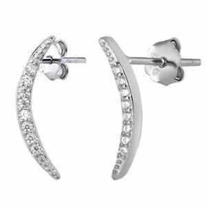 NEW STARLETTE women's crescent earrings in silver